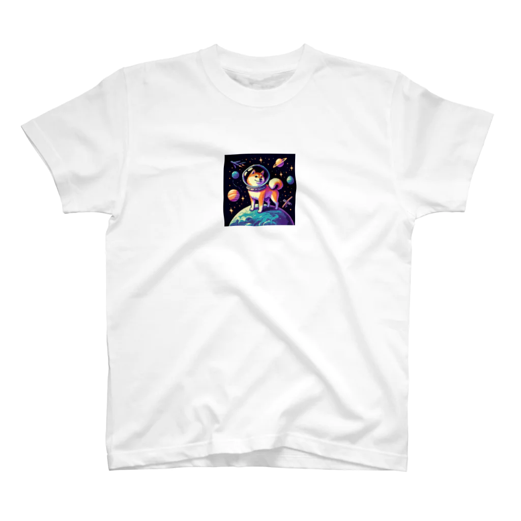 INU_universeの宇宙ピクセル柴犬 Regular Fit T-Shirt