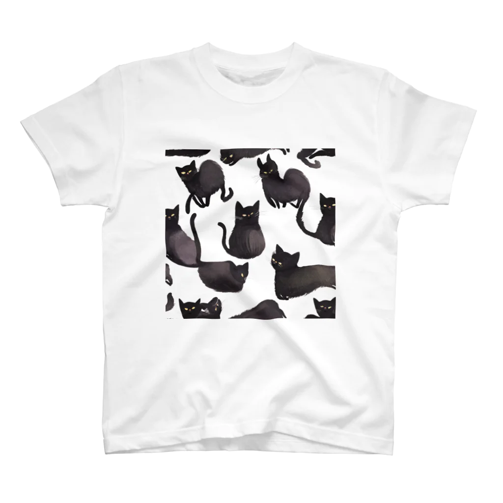 ともちのラクガキ🖍(チーム防衛部)の黒猫ちゃん達とTシャツ スタンダードTシャツ