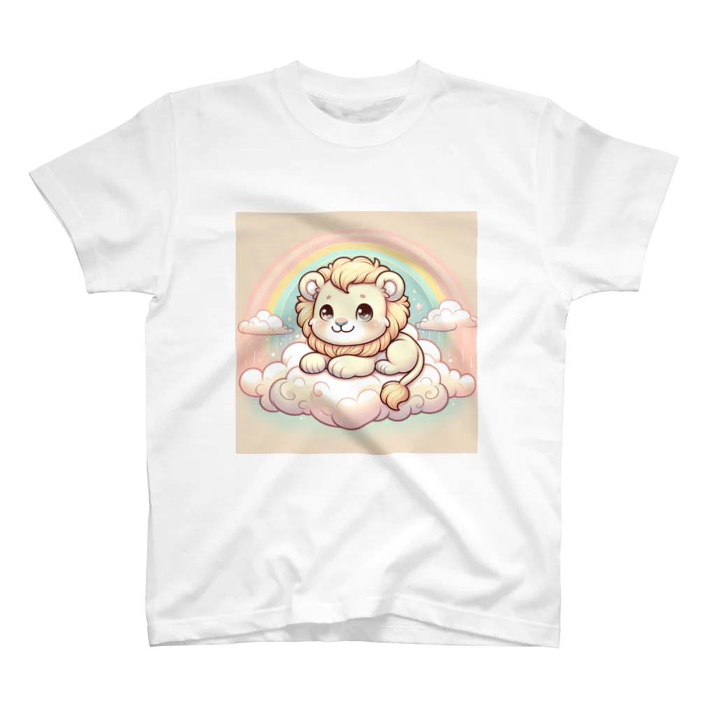 たてっぴのショップのまるでぬいぐるみのようなライオン スタンダードTシャツ