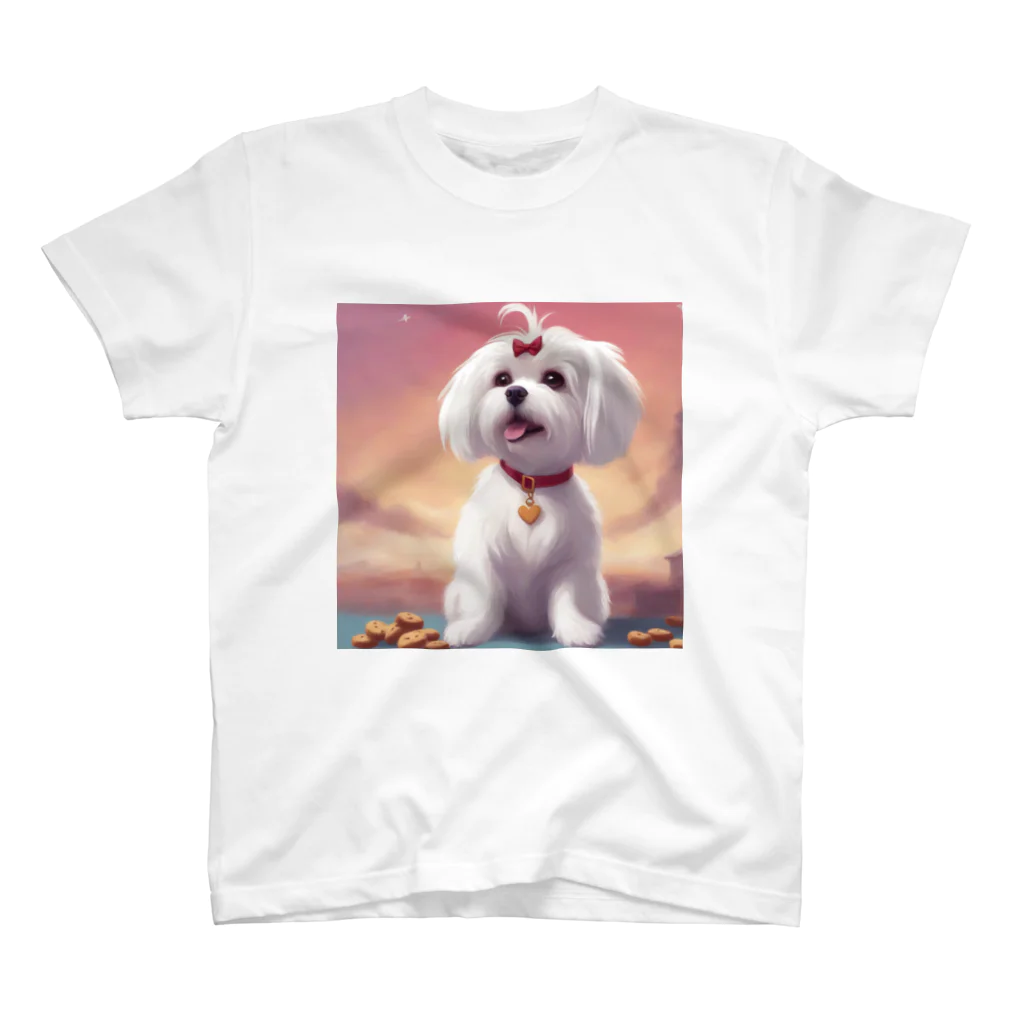 ちいさき家族スキ　Maltese ♡のかわいいマルチーズ スタンダードTシャツ