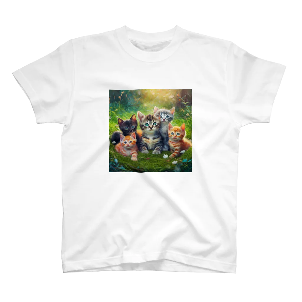 Colorful Canvasの猫ちゃん大集合 スタンダードTシャツ