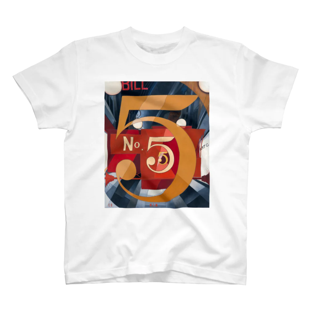 パブリックドメインさんのチャールズ・デムス charles demuth No5 金のNo.5 スタンダードTシャツ