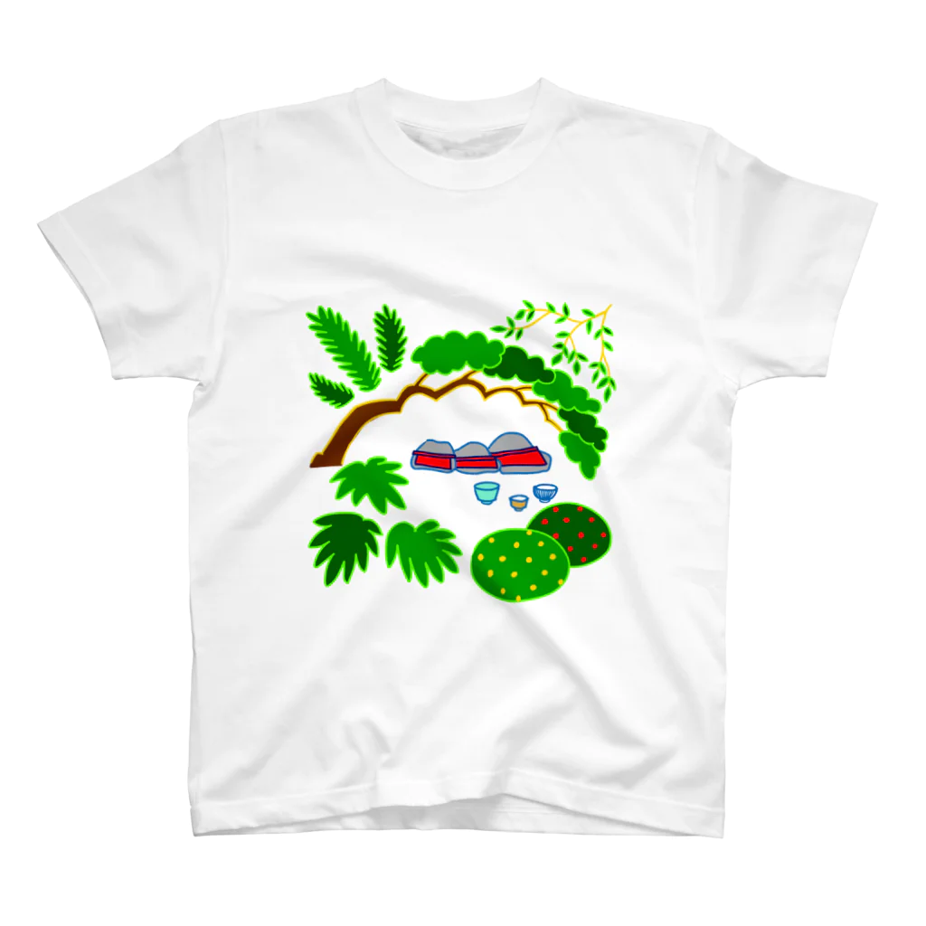 しりわれるの石仏と植栽 スタンダードTシャツ