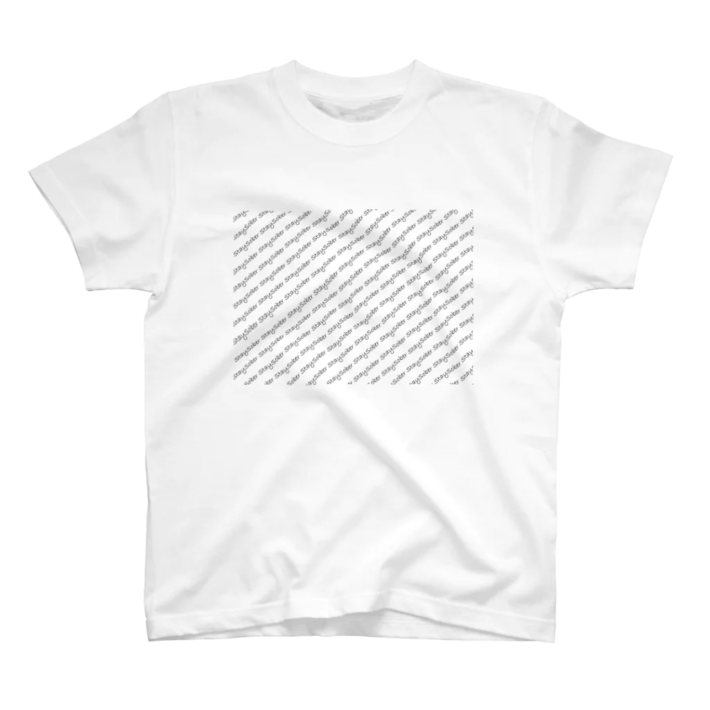 square屋のStaySober（シラフのままで）斜めロゴパターン スタンダードTシャツ
