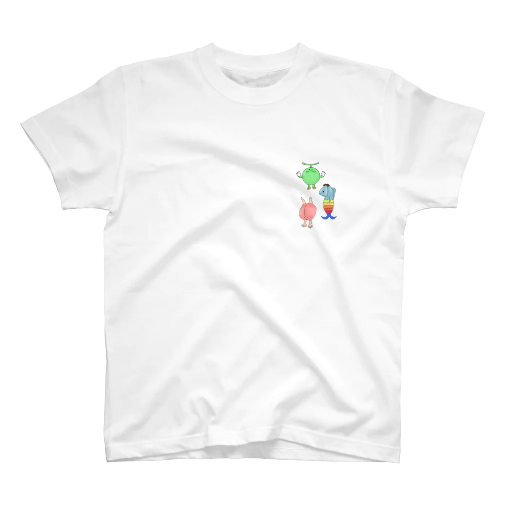 にゃんこのメロン モモ サカナ スタンダードTシャツ