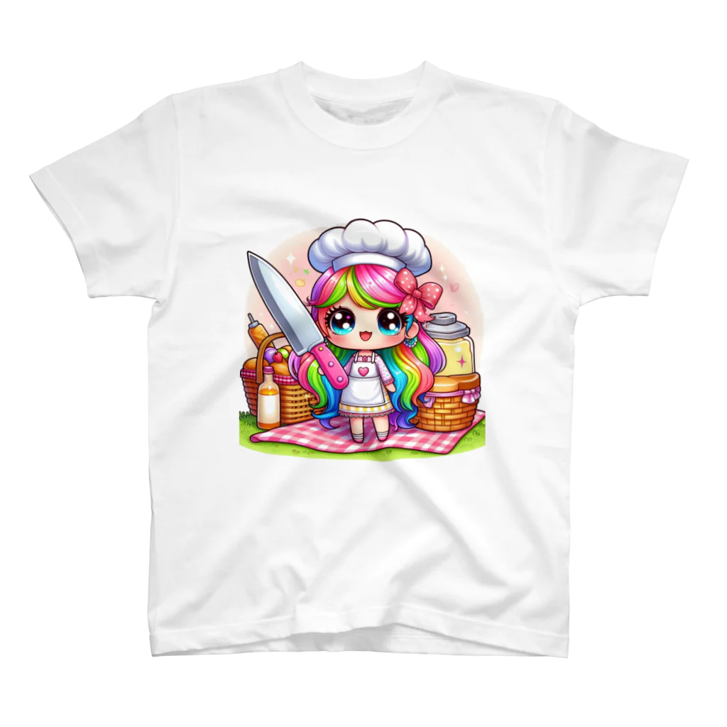 mitusan777の可愛い女の子が料理をしている様子が スタンダードTシャツ