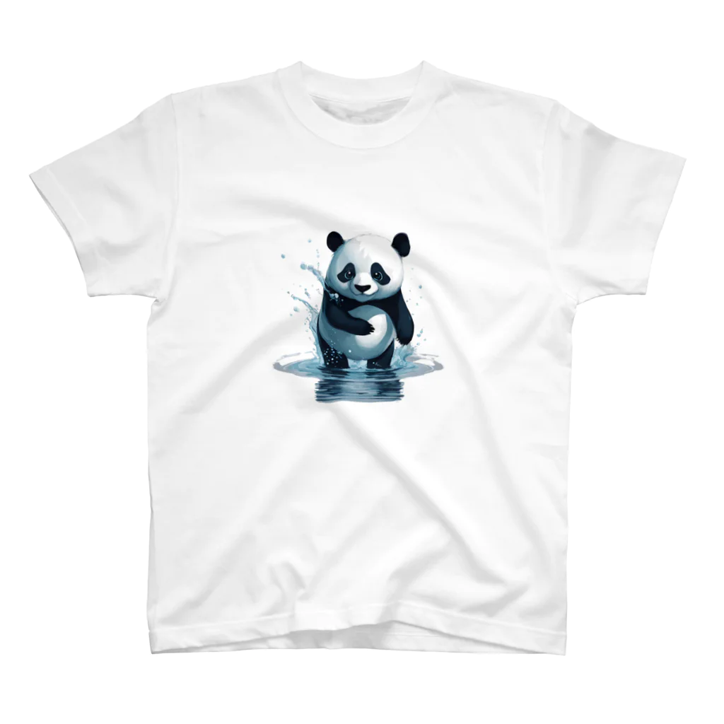 waterpandaのパンダの水遊び スタンダードTシャツ