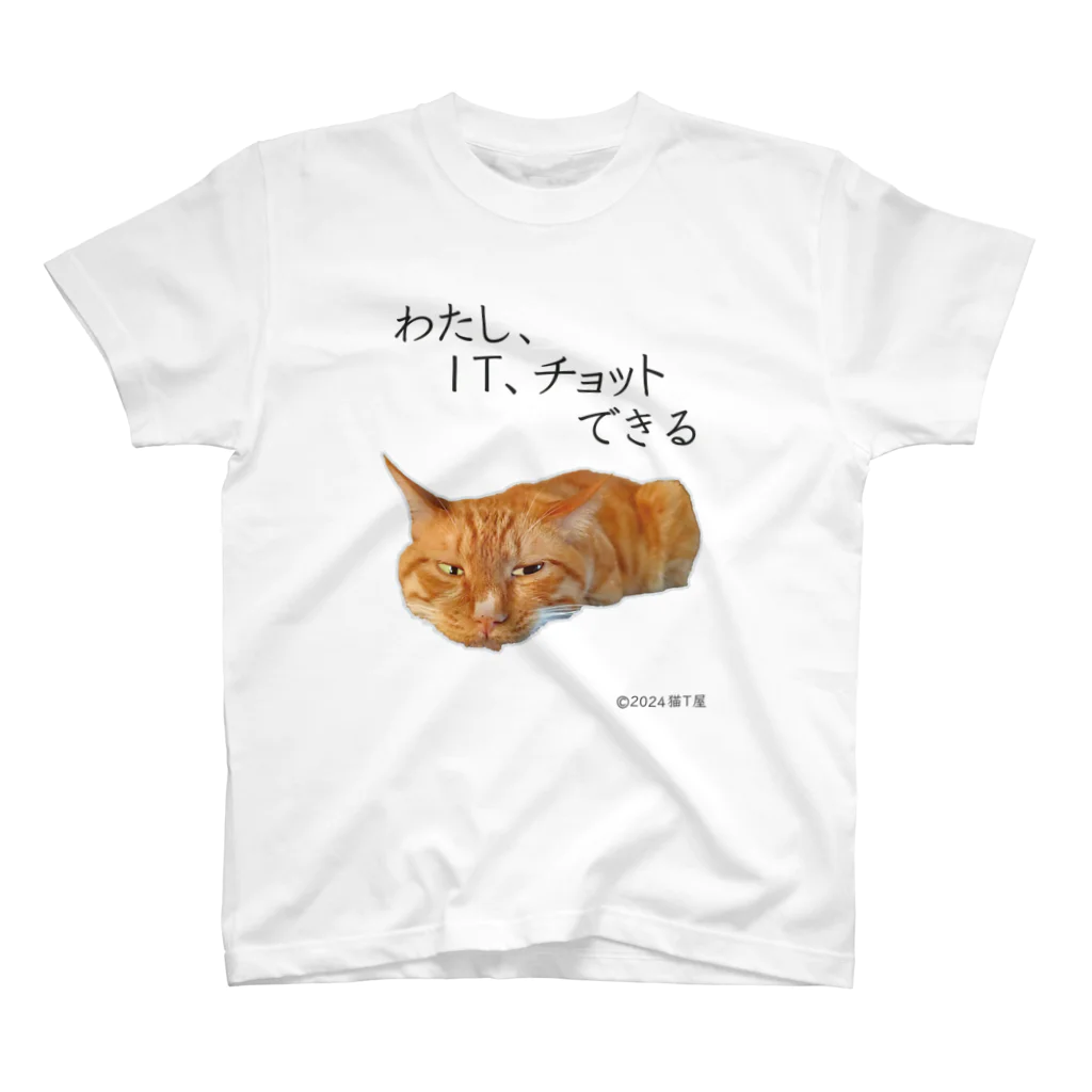 猫T屋のIT系猫 ・わたしITチョットできる / スタンダードTシャツ スタンダードTシャツ