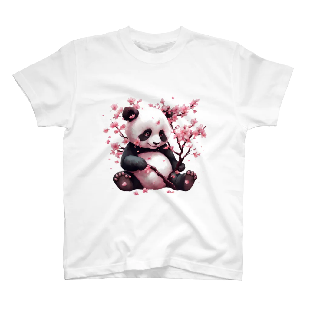 waterpandaのパンダと桜 スタンダードTシャツ