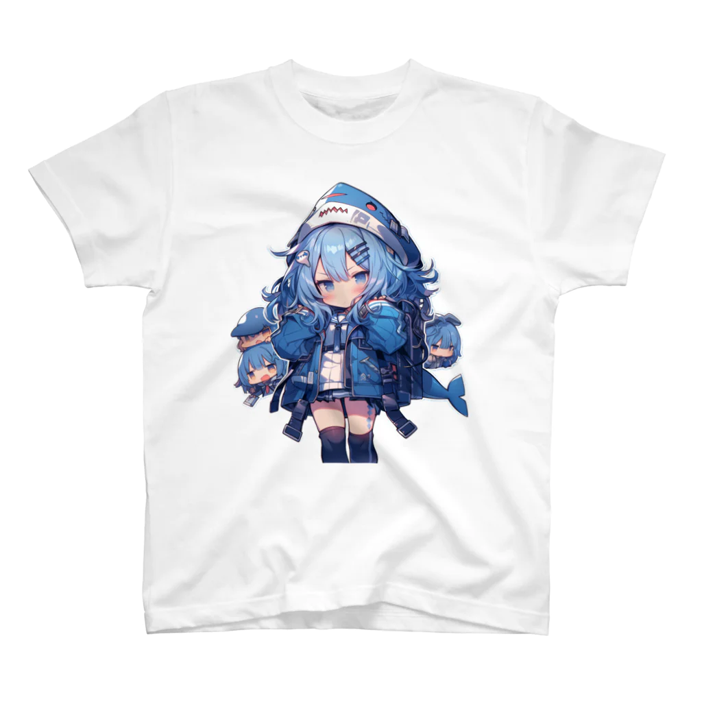 honoka_tのサメフードの美少女 スタンダードTシャツ