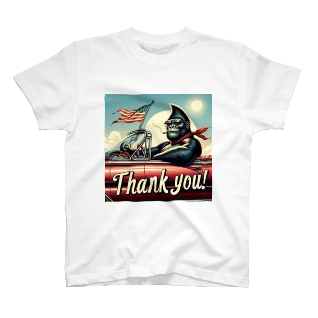 NAOKI_canonのゴリラのThank you！（赤い車①） Regular Fit T-Shirt