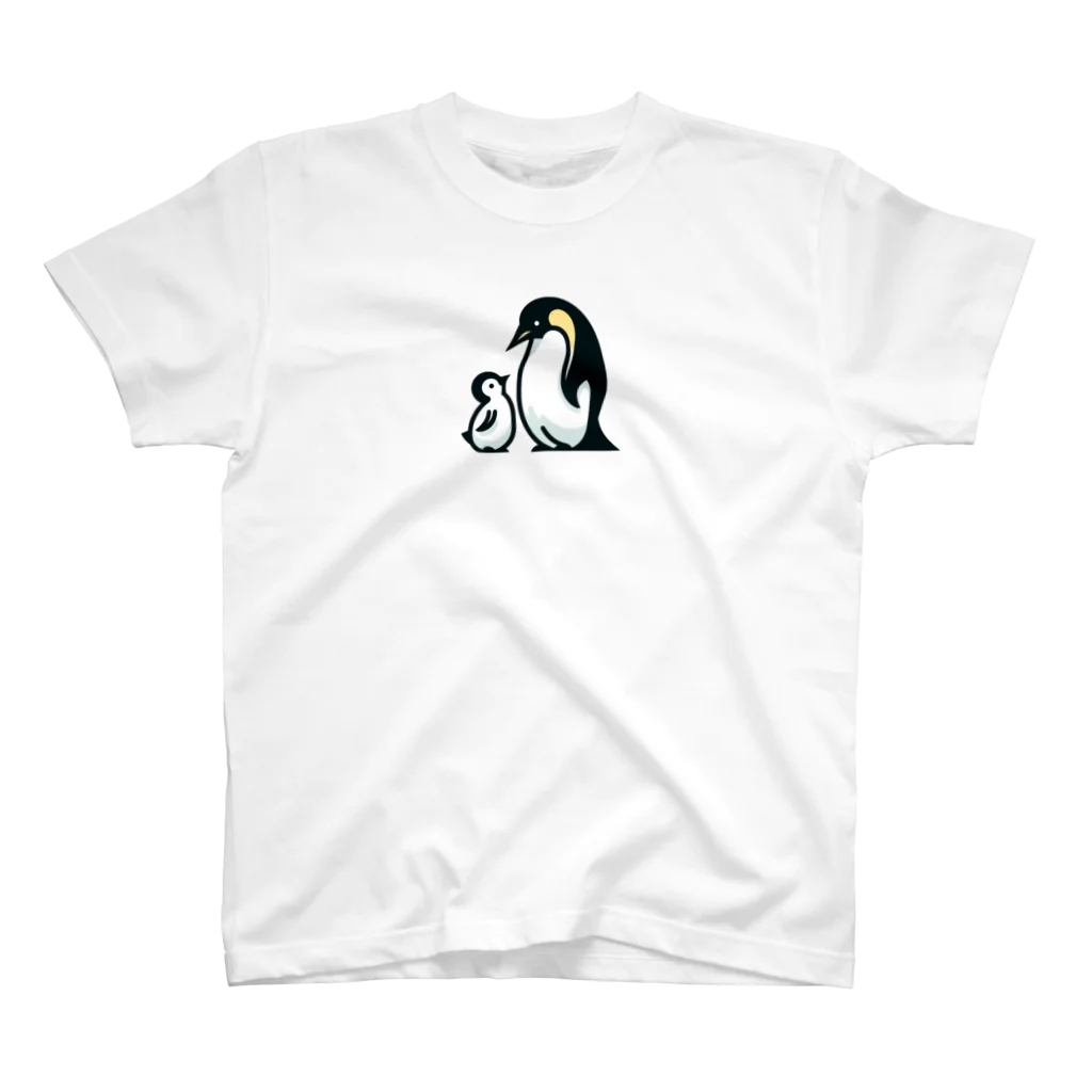 もふもふの森のペンギンのおやこ スタンダードTシャツ