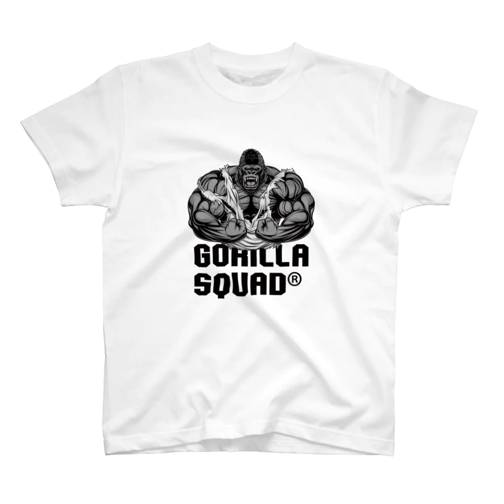 GORILLA SQUAD 公式ノベルティショップのアングリーゴリラビルダー/ロゴ黒 Regular Fit T-Shirt