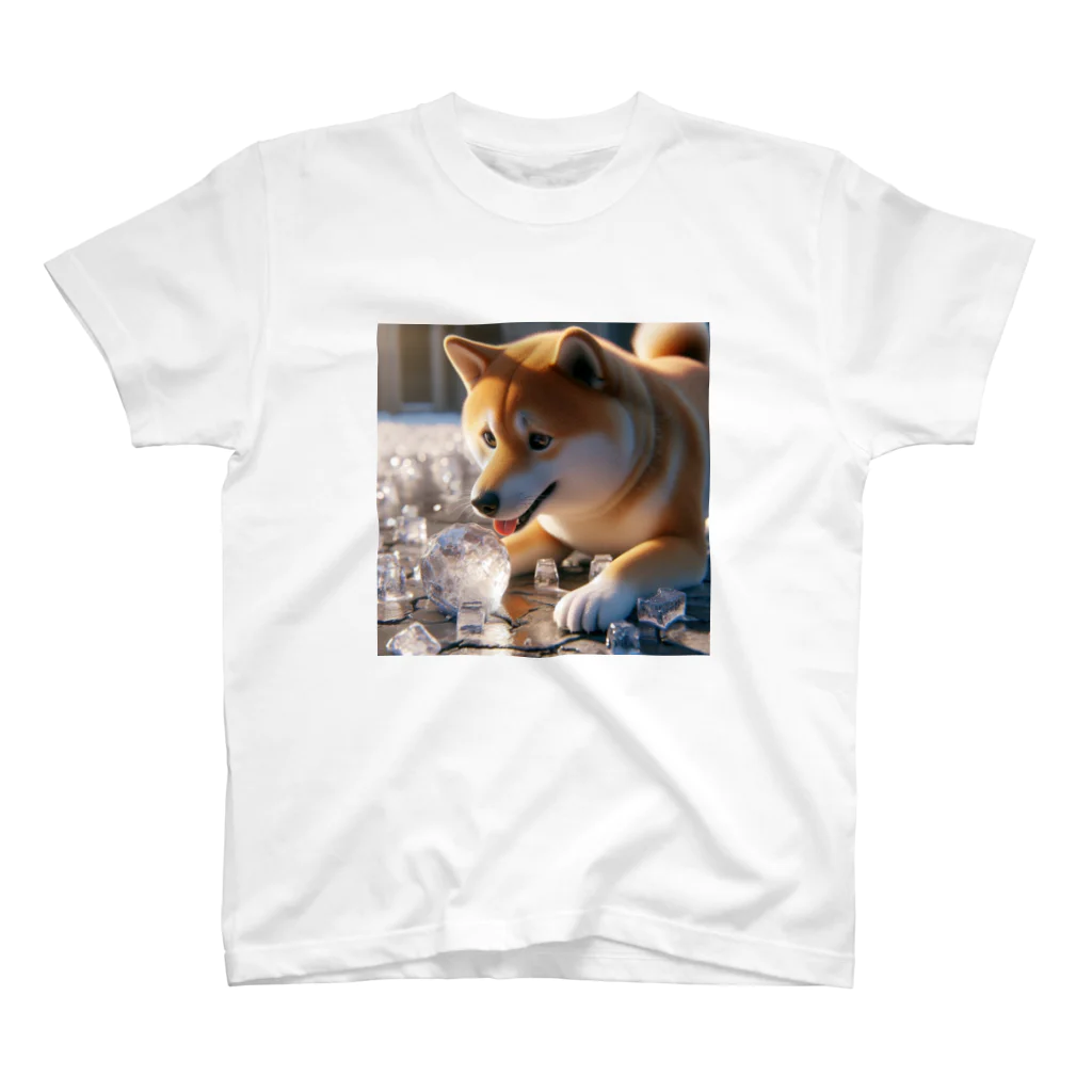 ANTARESの氷で遊ぶ柴犬 Regular Fit T-Shirt