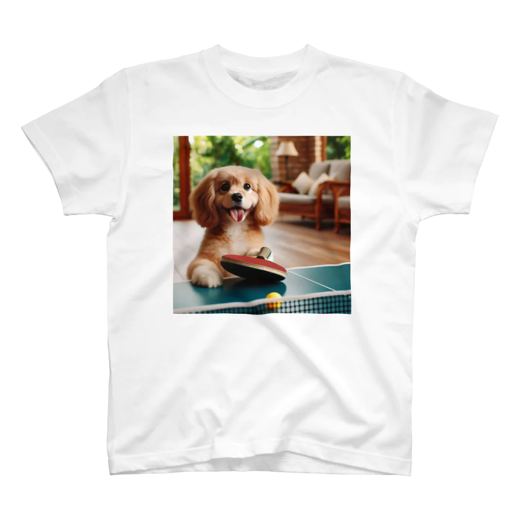 mitsu0123456の可愛い卓球犬 Regular Fit T-Shirt