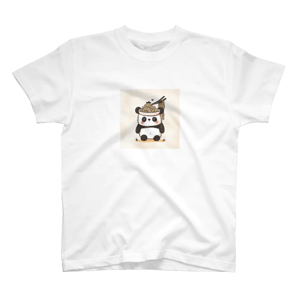 もぐふわアニマルズのふわふわパンダのラーメンワンダーランド Regular Fit T-Shirt