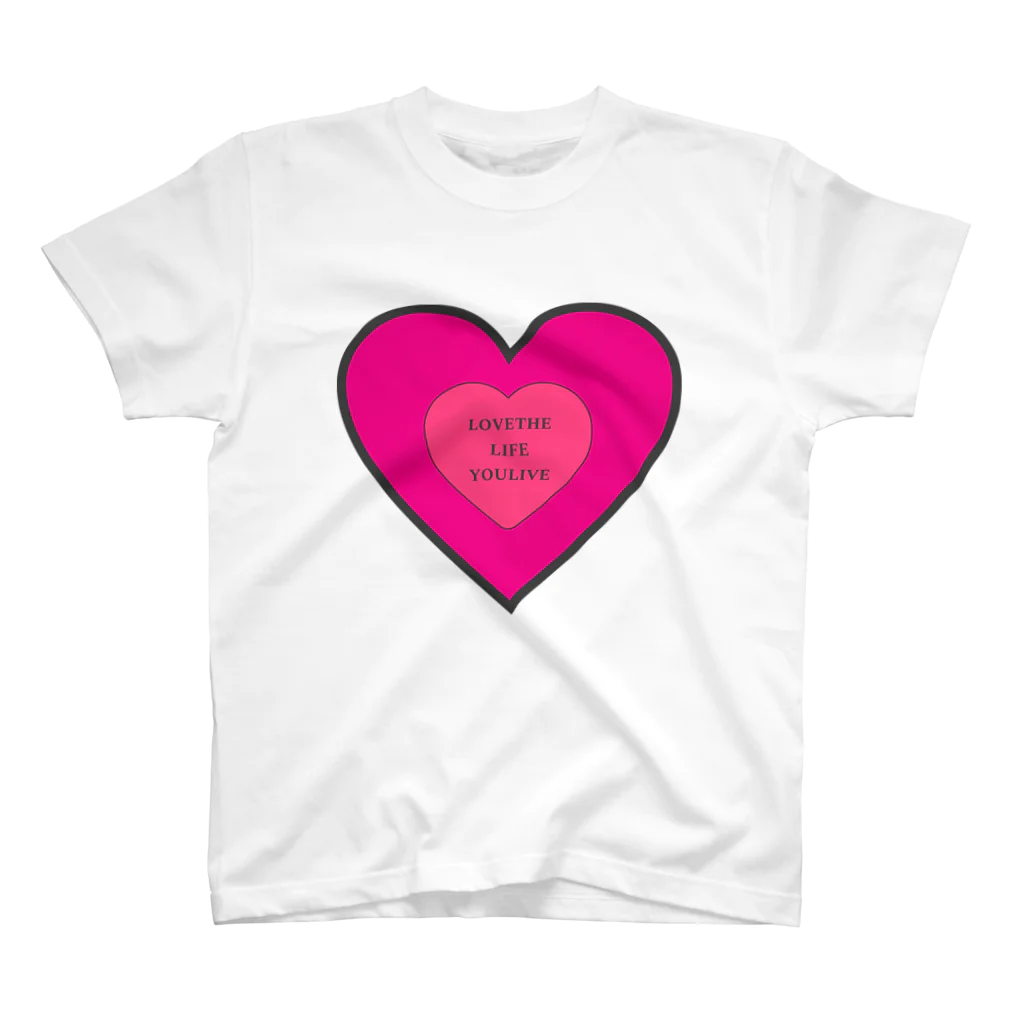 ここらいふのLOVETHELIFEYOULIVE -pink- スタンダードTシャツ