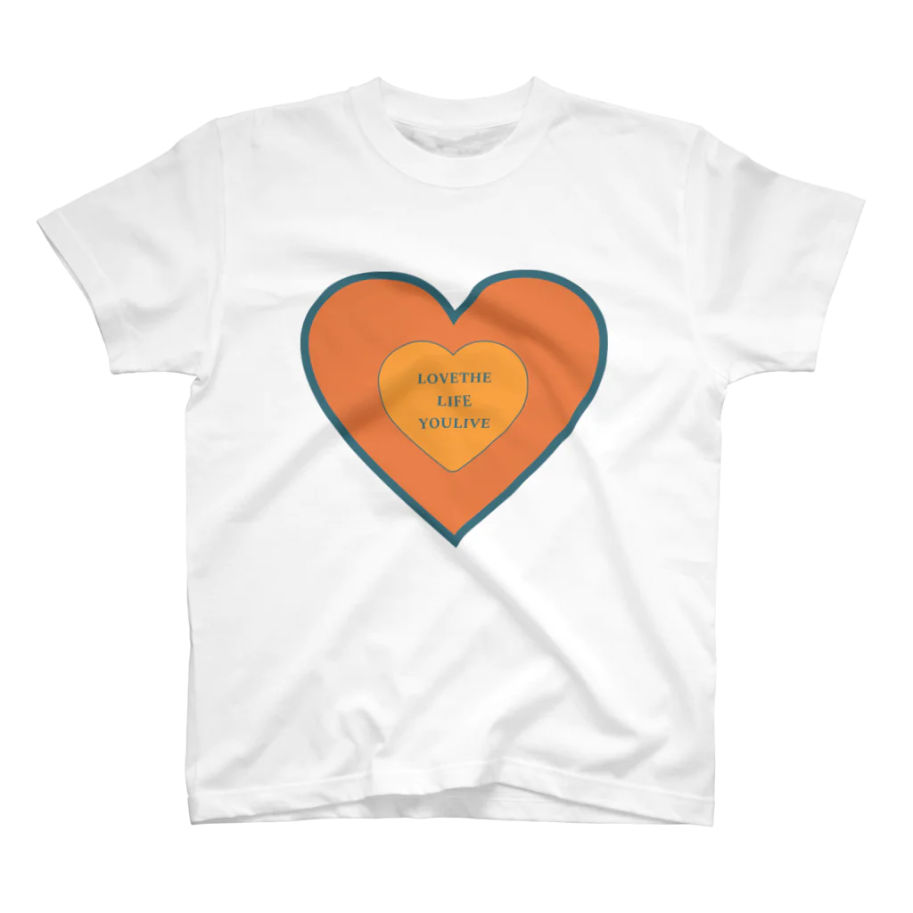 ここらいふのLOVETHELIFEYOULIVE -orange- スタンダードTシャツ