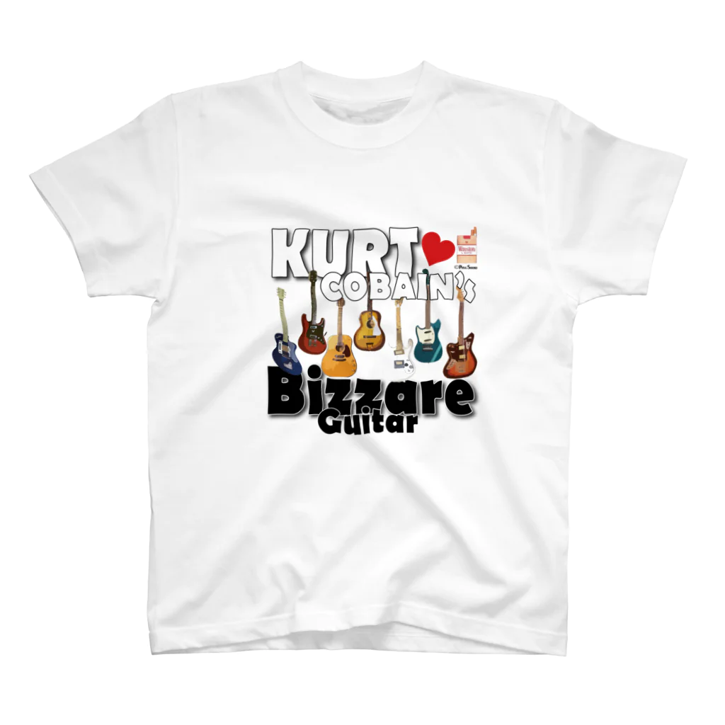 PHSG SOUND 音楽とアートのBIZZARE GUITAR ビザールギター KURT COBAIN カートコバーン ホワイト スタンダードTシャツ