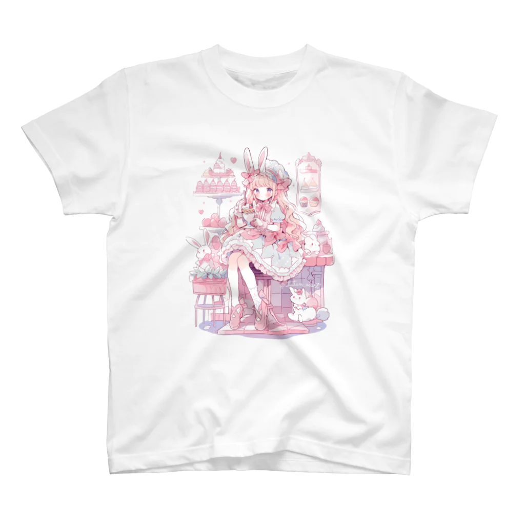 ˚*.꒰ ゆめかわガールの雑貨屋さん ꒱.*˚のゆめかわ☆うさぎcafeと、スイートな女の子♡ スタンダードTシャツ