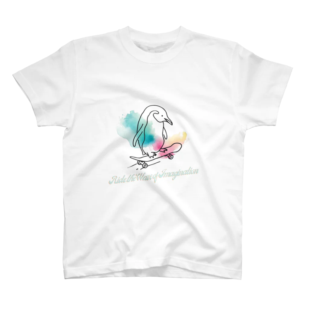 Clozettaのスケボーをするペンギン スタンダードTシャツ