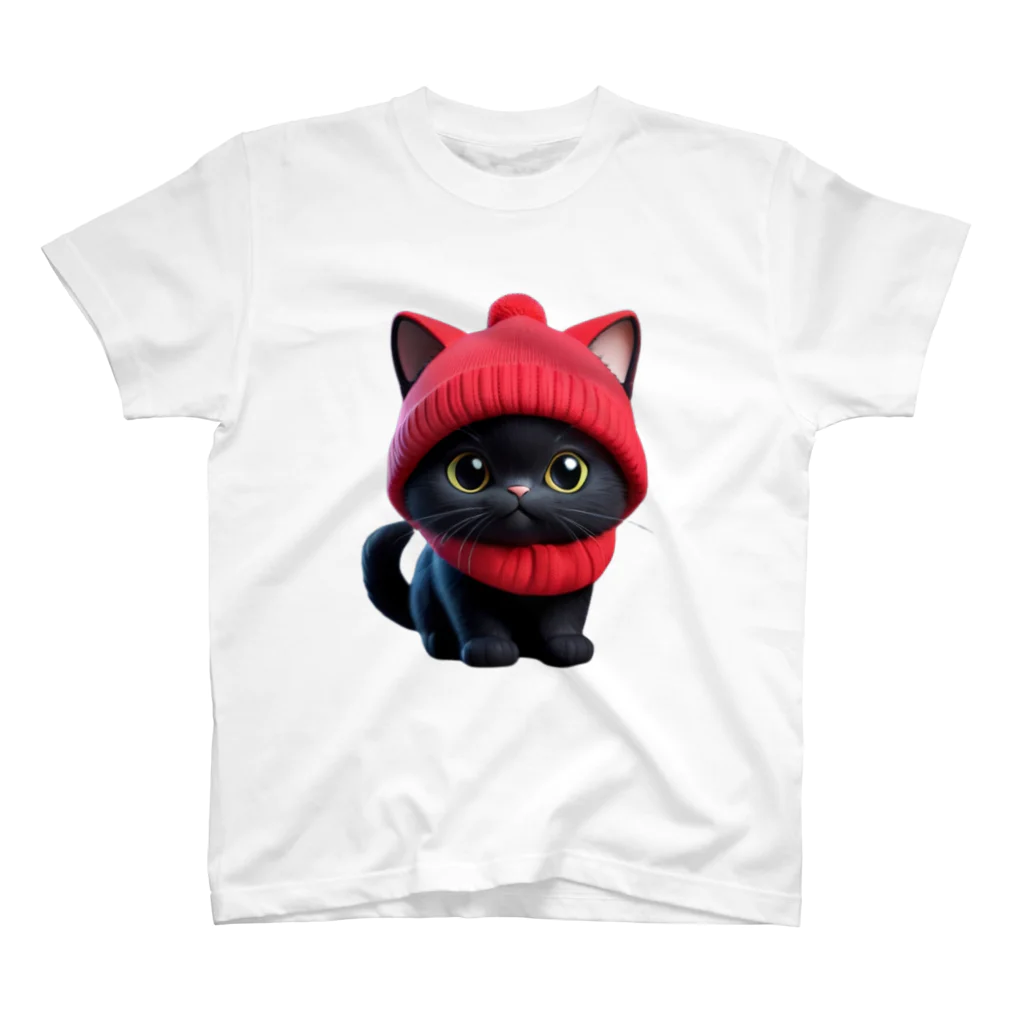 〜たけしゃんのお店〜の黒猫とニット帽⑥ スタンダードTシャツ