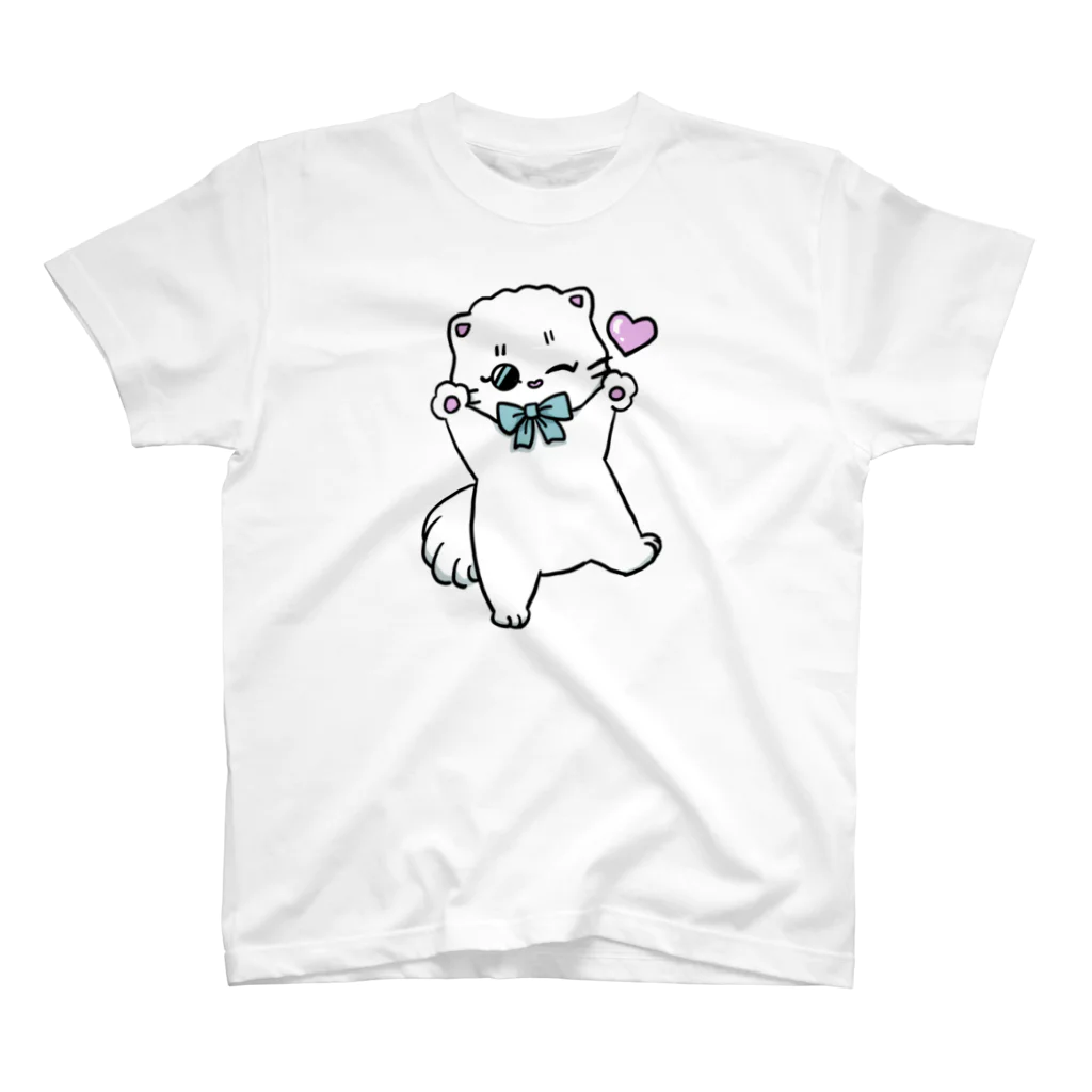 お砂糖と白い猫　creamy catのらぶりーメルちゃん スタンダードTシャツ