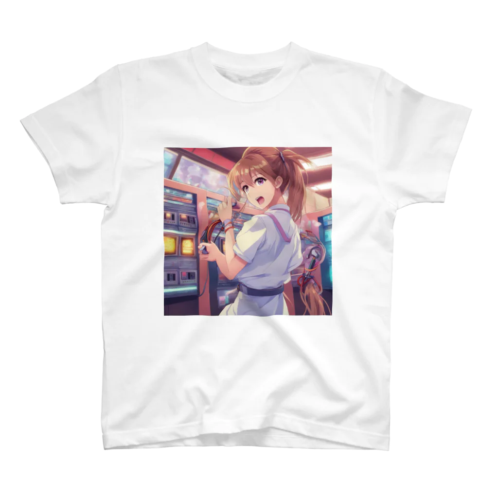 アニメ好きの野生味溢れる店J JK専門店の電気系ポーニーテールJK　 スタンダードTシャツ