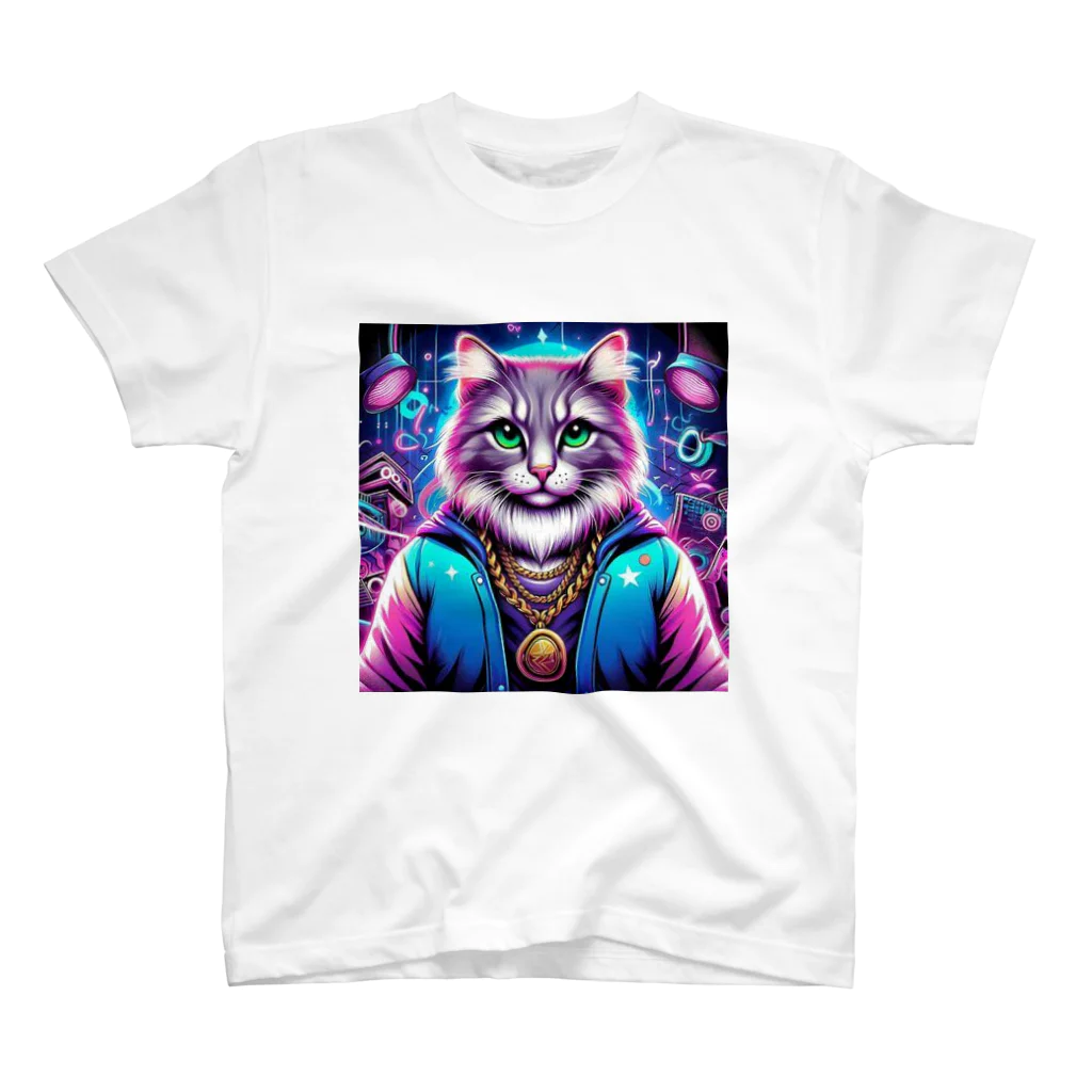 AIフォトSHOPのイケ猫DJ スタンダードTシャツ