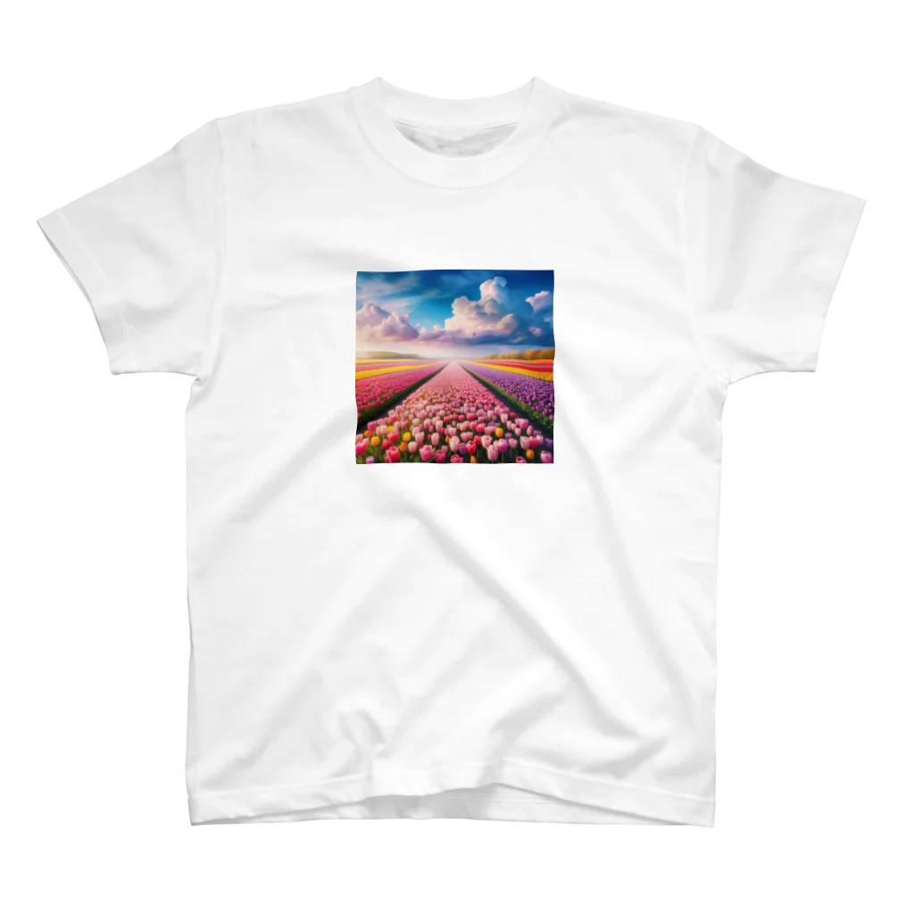 終わらない夢🌈の壮大な風景✨チューリップ🌷バージョン🌈 スタンダードTシャツ