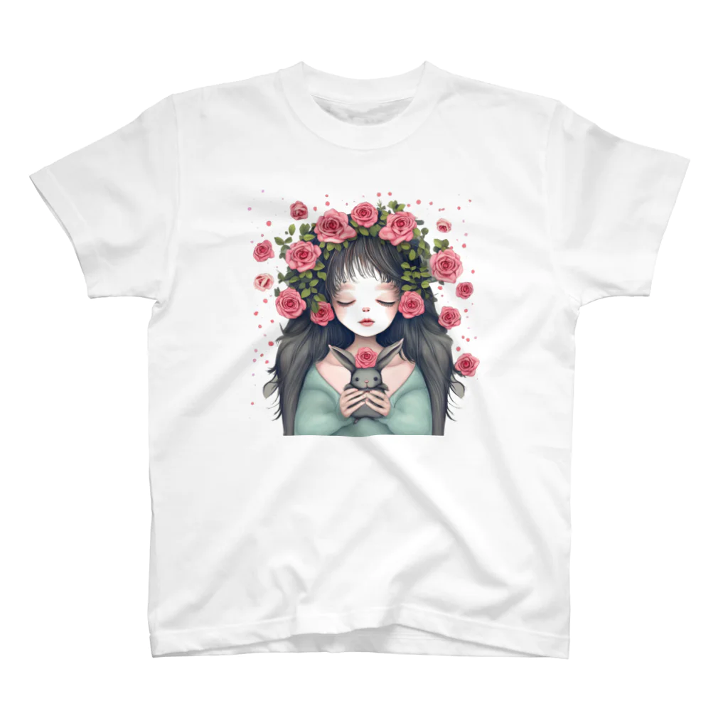 momosoramiaの少女とウサギの薔薇物語 Regular Fit T-Shirt