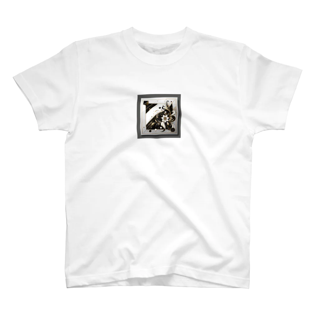 Black_White_GoldのFlower Regular Fit T-Shirt