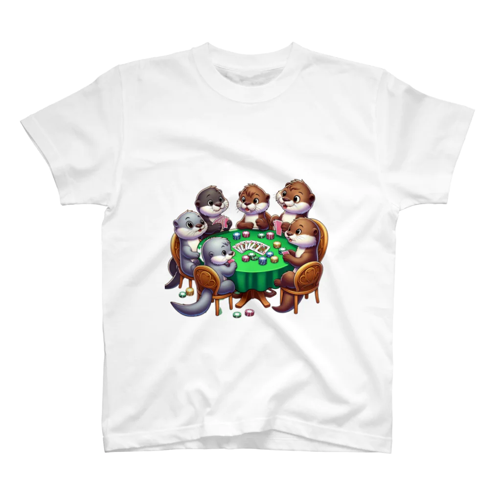 ぴーすけ🃏【ポーカーグッズ】のカワウソポーカー2 スタンダードTシャツ