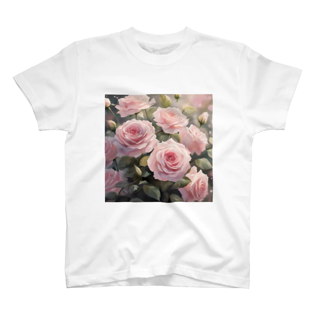 okierazaのペールピンクのバラの花束 Regular Fit T-Shirt