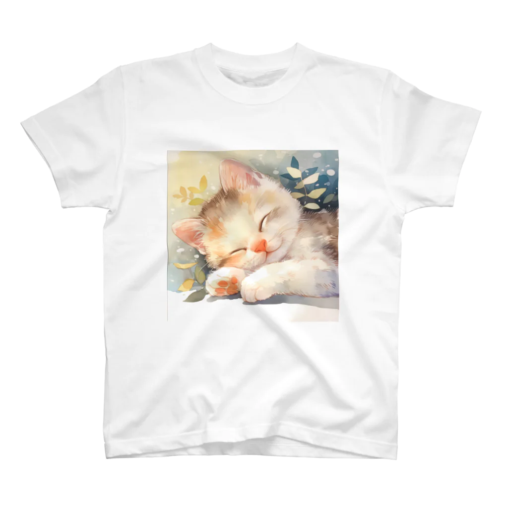 PIXELSのいねむり子猫 スタンダードTシャツ