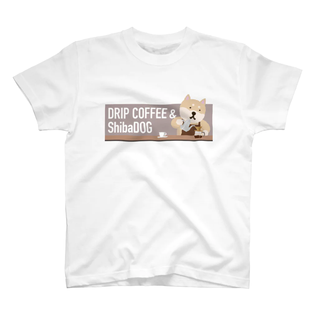 しばじるしデザインのDRIP COFFEE & ShibaDOG Regular Fit T-Shirt