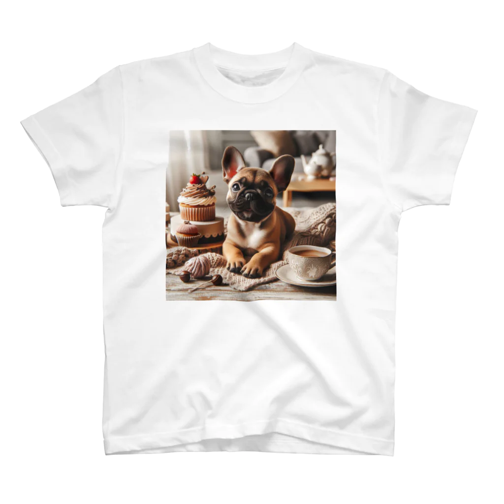 tohateのfrench bulldog tea time Regular Fit T-Shirt