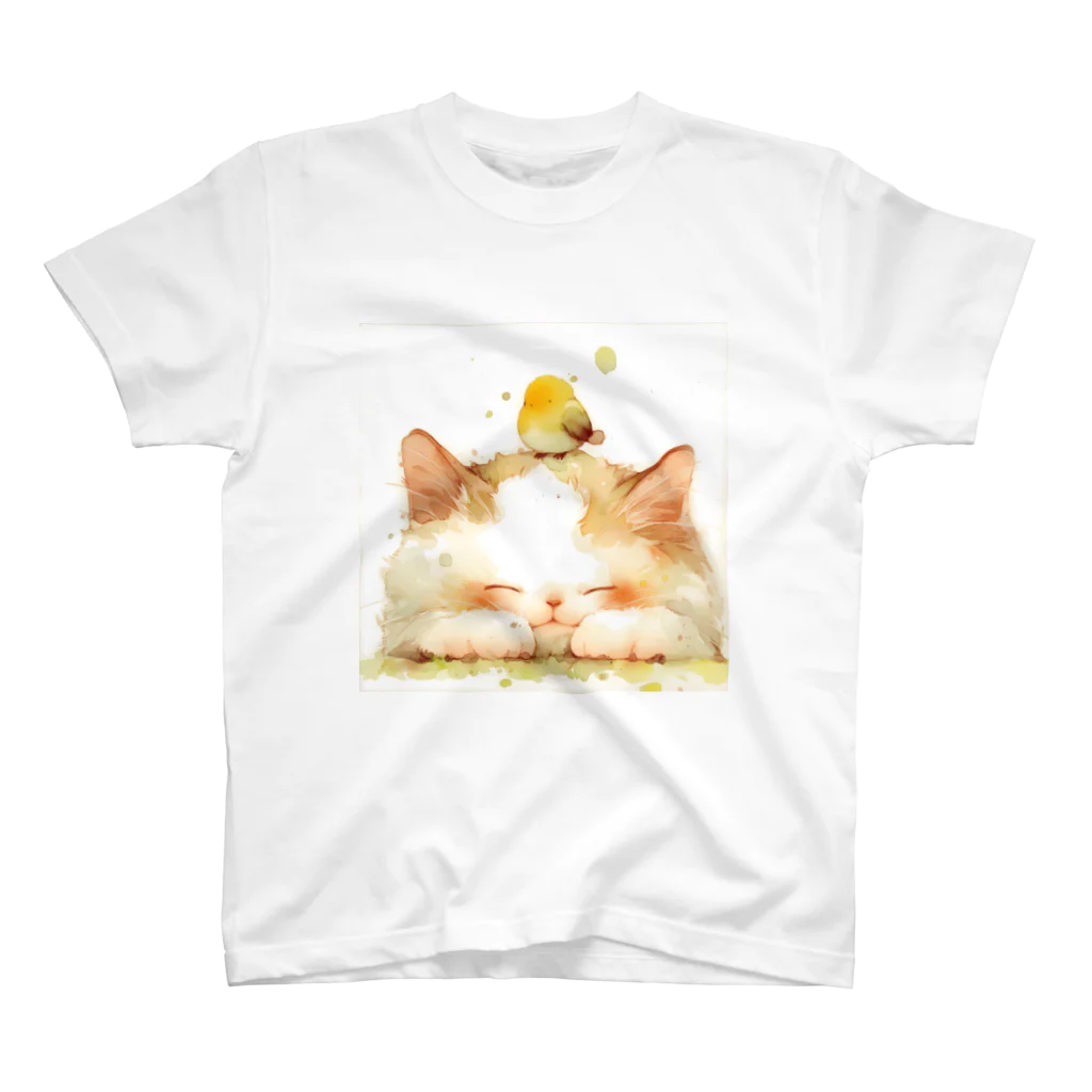 PIXELSのいねむり子猫 スタンダードTシャツ