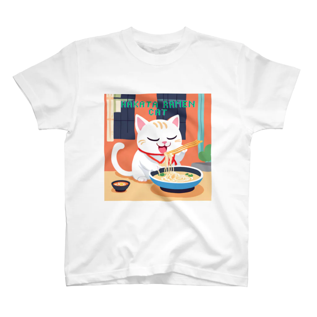 DanefushiのHAKATA RAMEN CAT スタンダードTシャツ