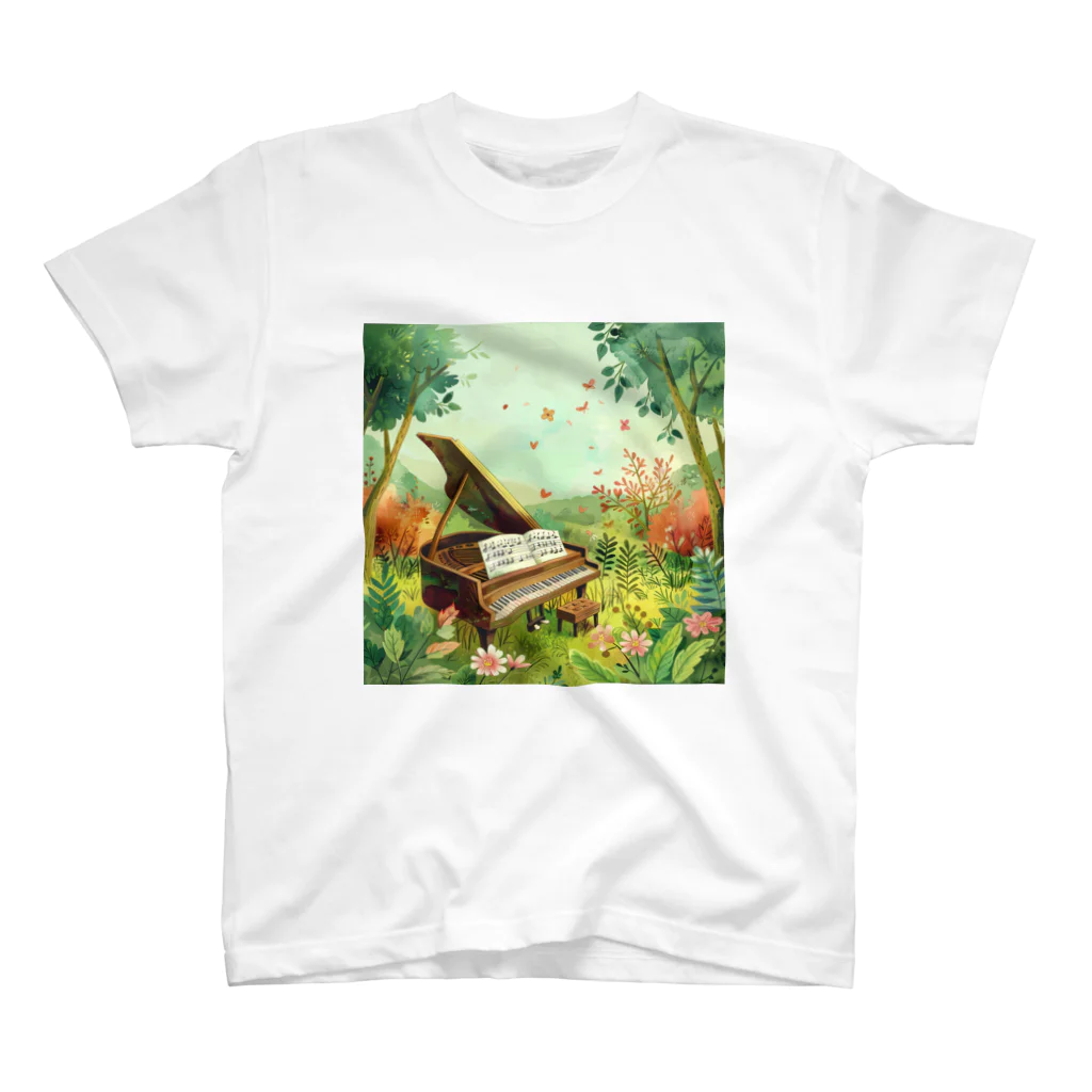 matyahiroの森とピアノ Regular Fit T-Shirt