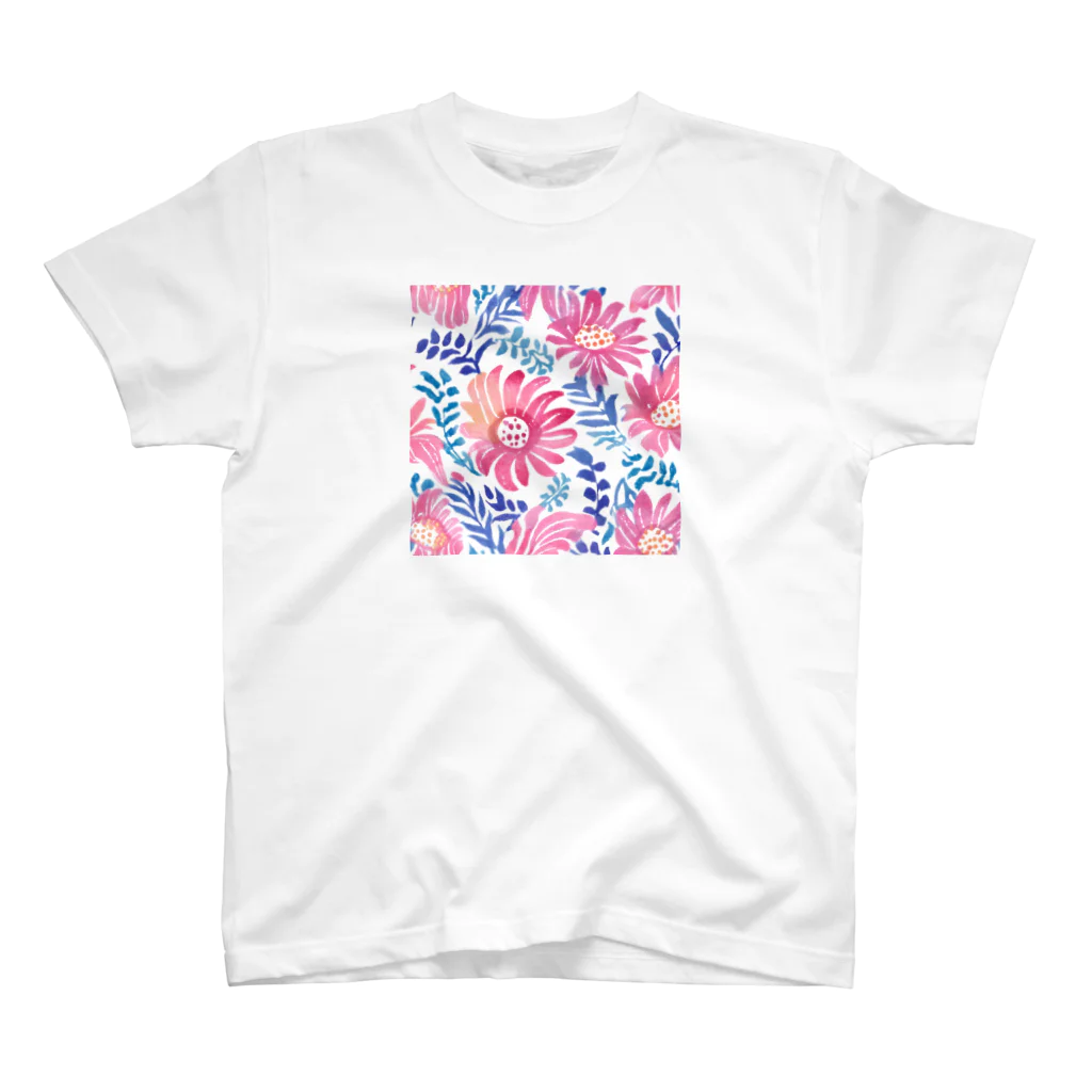 OkometoOmochiの花柄.b スタンダードTシャツ