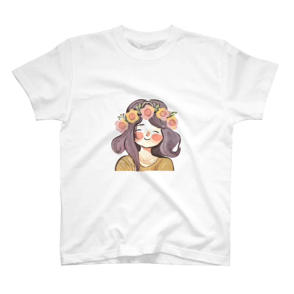 moanaの水彩画　花冠の少女 Regular Fit T-Shirt