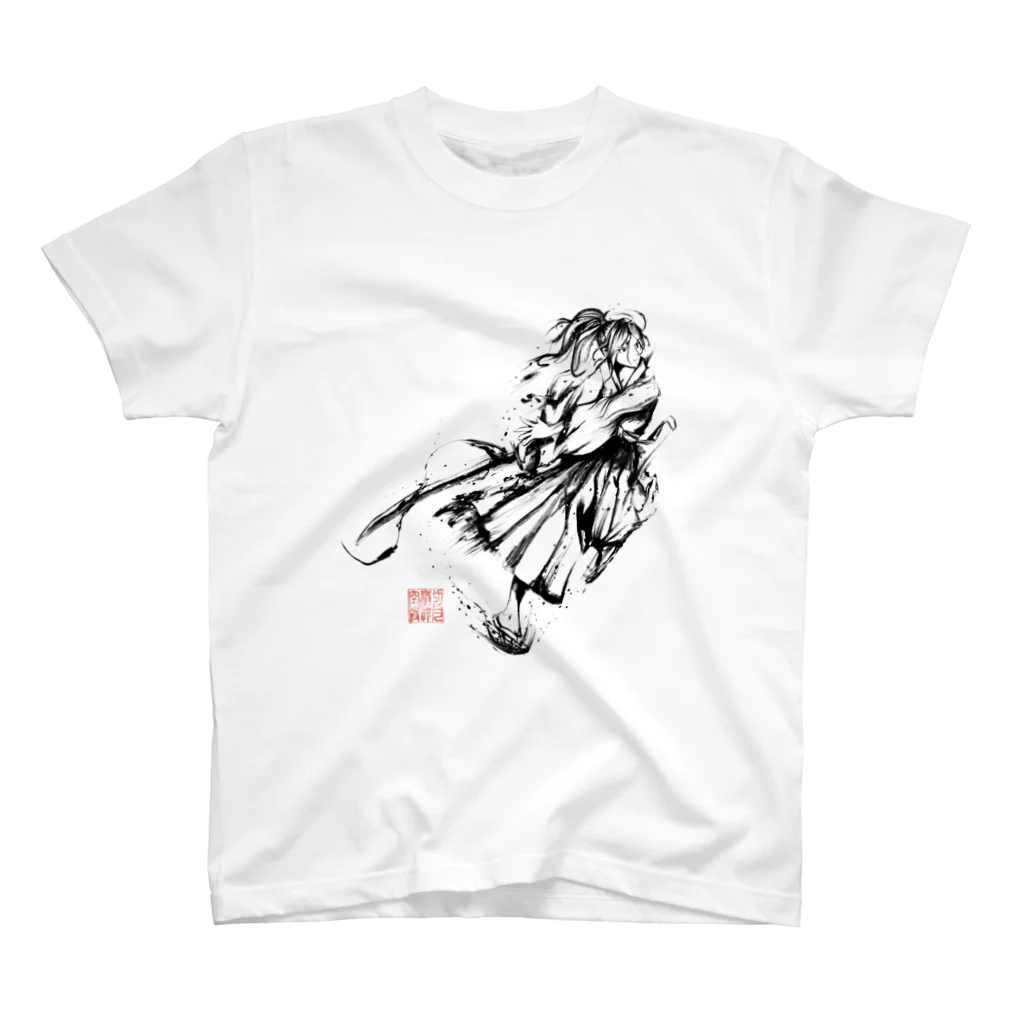 chicodeza by suzuriの墨絵の侍 Regular Fit T-Shirt