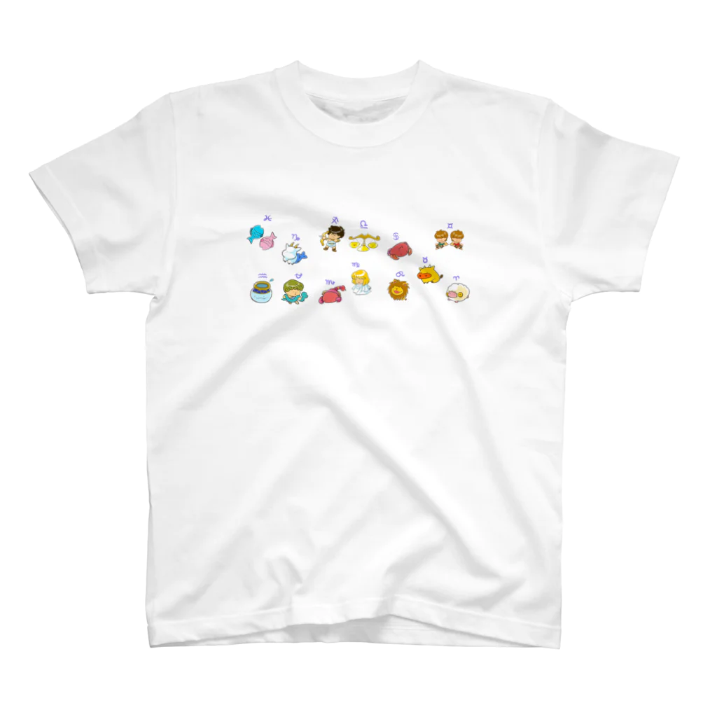 もふもふ堂のギリシャ神話好きへ！、かわいい１２（１３）星座のデザイン Regular Fit T-Shirt