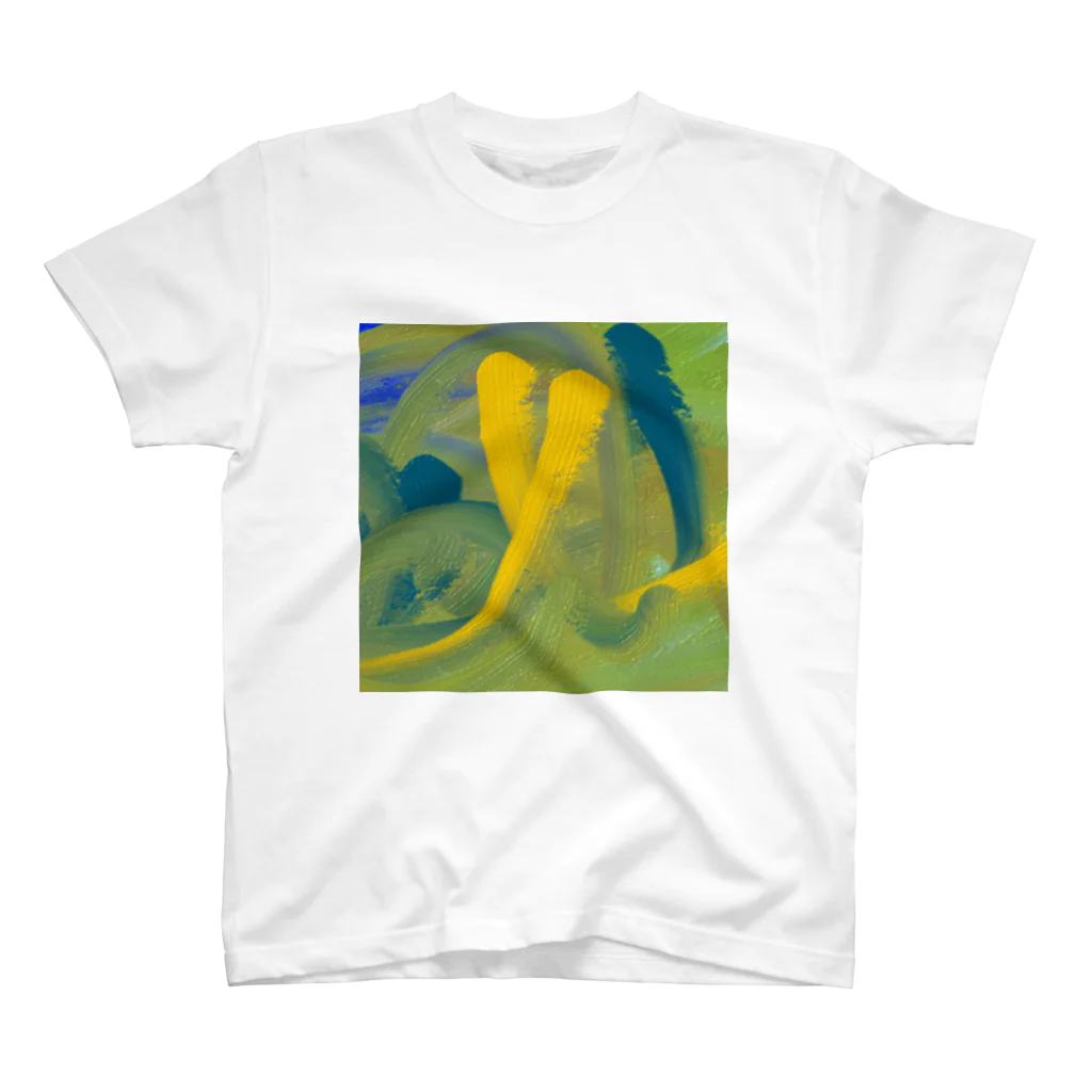 納豆ごはんの緑と黄色と青緑の混色 Regular Fit T-Shirt