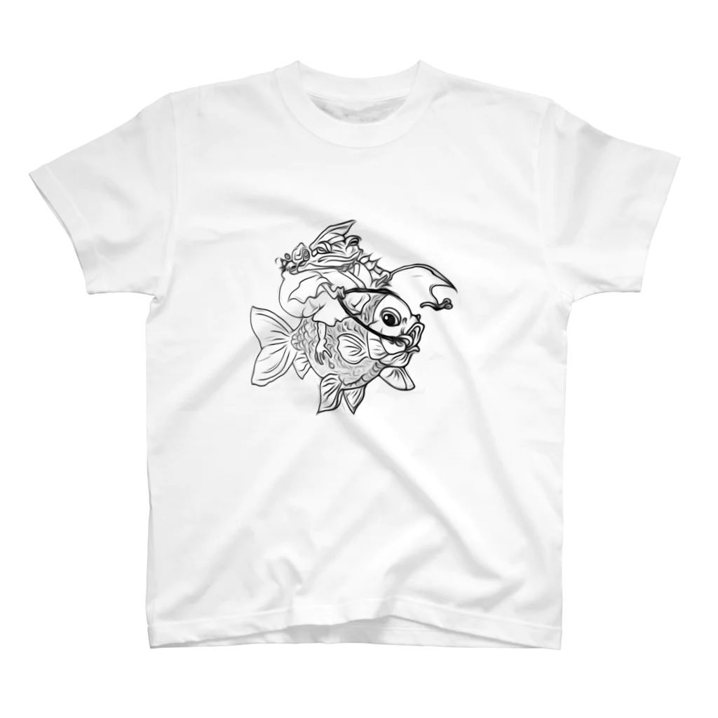 DARUMAのカエルと金魚 スタンダードTシャツ