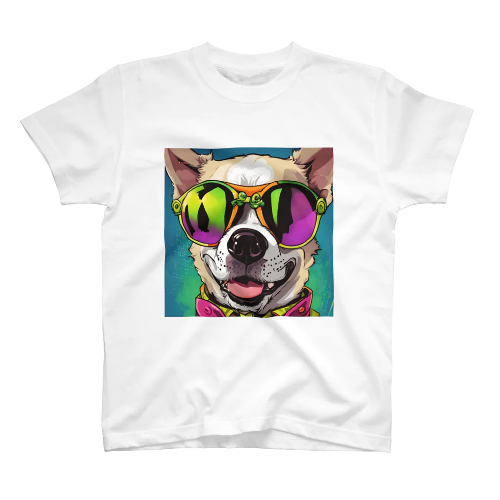 MY.LILILALAのサングラスな犬 スタンダードTシャツ