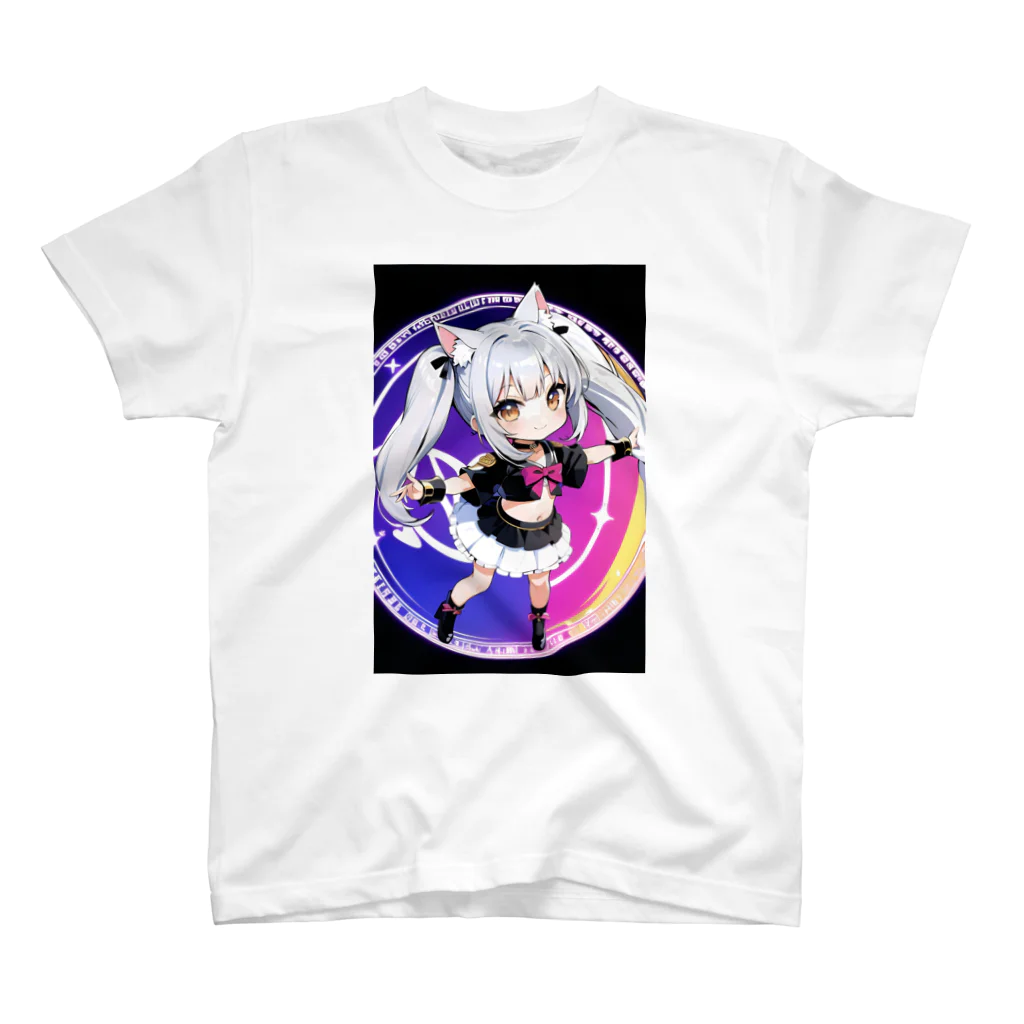 魔法猫少女ルナの魔法猫少女ルナ　ちびネコデザイン01「ゲート・オープン！」 スタンダードTシャツ