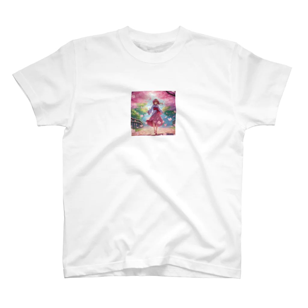 dandan1942の桜の花びらが舞っている愛らしい雰囲気の写真です スタンダードTシャツ