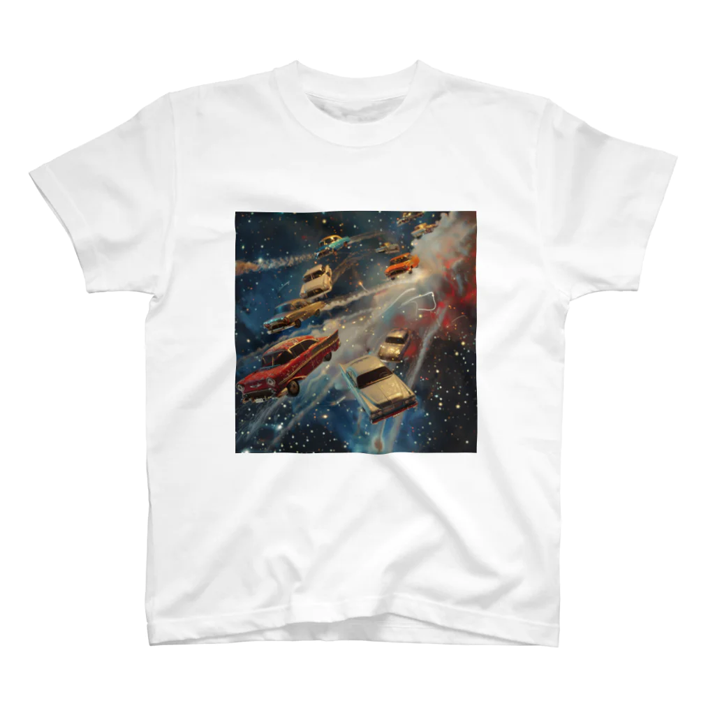 MistyStarkの宇宙を飛び交う車たち スタンダードTシャツ